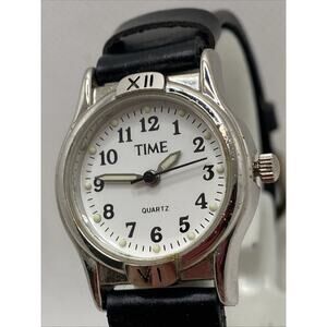 Vintage Time Quartz Watch Ladies Classic Silver White Japan Movt New Battery